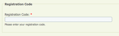 Registration Code Required